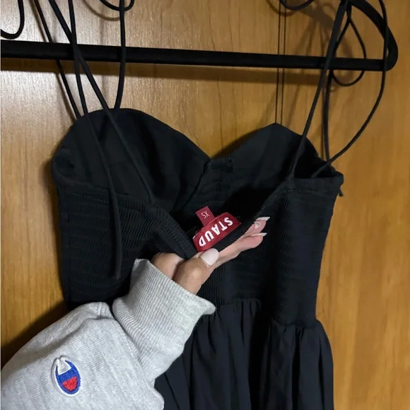 Staud Landry Shoulder-Tie Smocked Maxi Dress - Picture 6 of 6